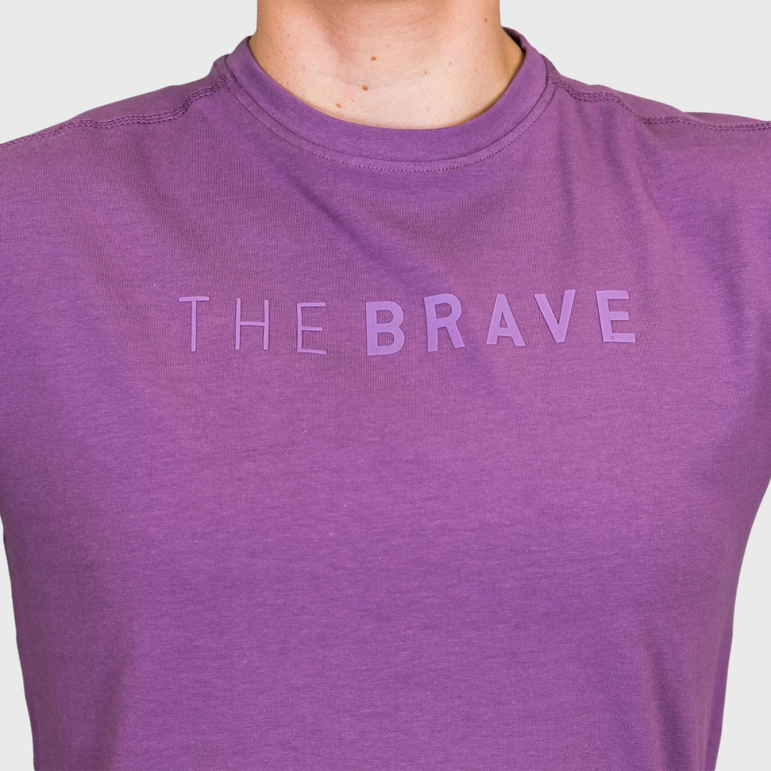 THE BRAVE - SIGNATURE CROPPED T-SHIRT - FIG