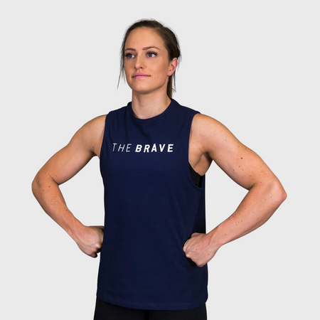 THE BRAVE - SIGNATURE LADIES TANK - DARK NAVY