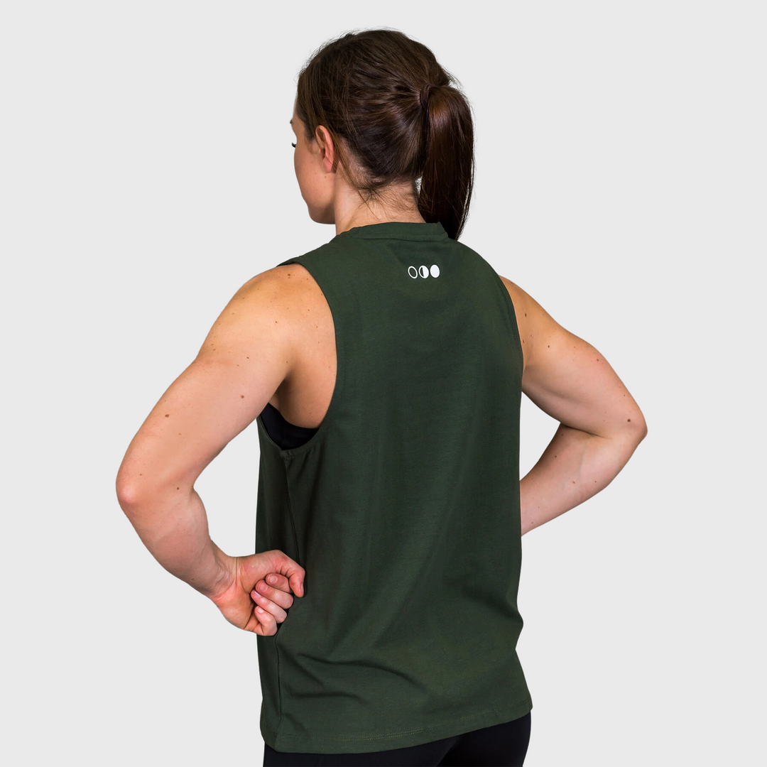 THE BRAVE - SIGNATURE LADIES TANK - DARK OLIVE