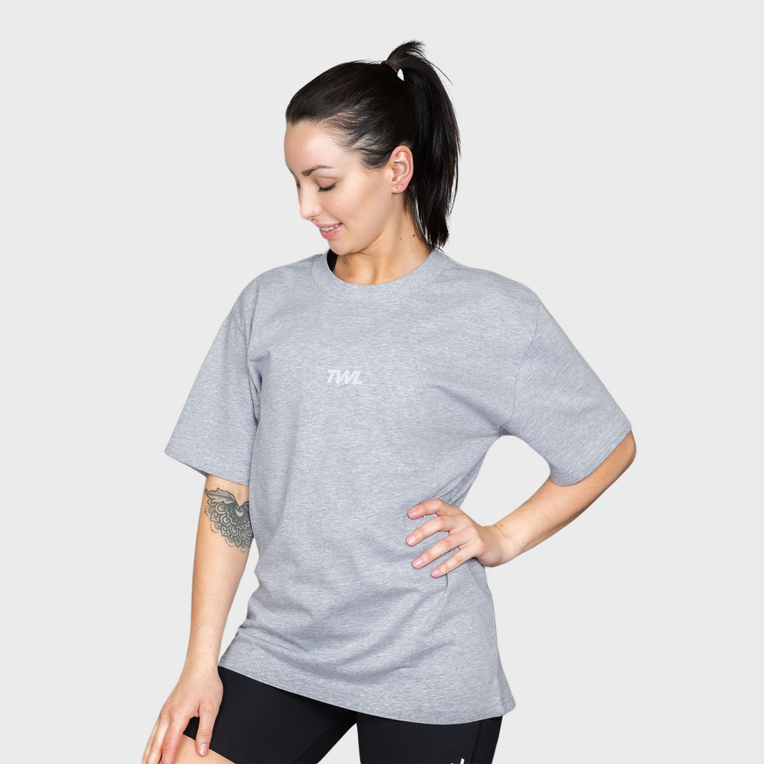 TWL - LIFESTYLE OVERSIZED T-SHIRT - LIGHT GREY MARL