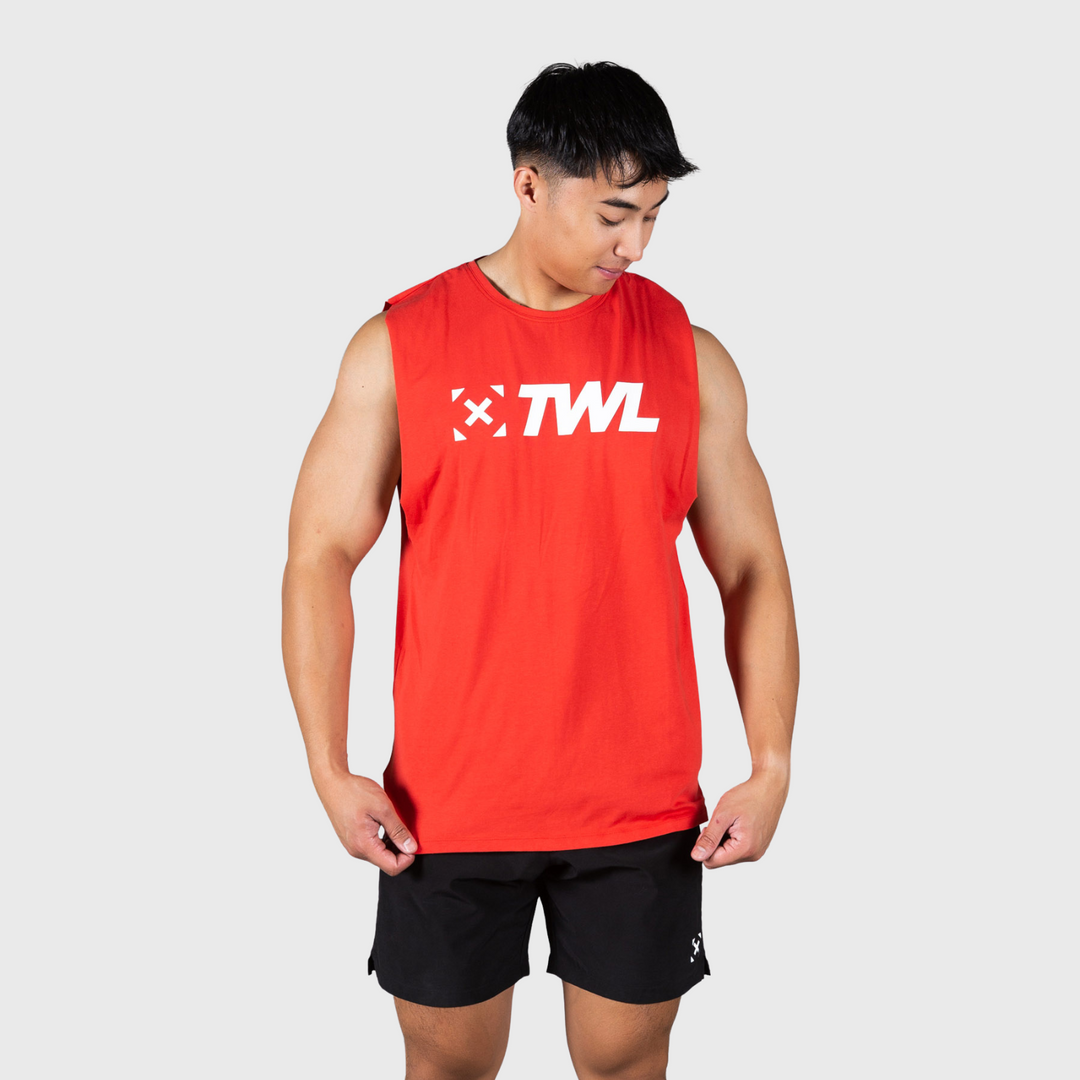 TWL - MEN'S EVERYDAY MUSCLE TANK - ARTISAN RED/WHITE