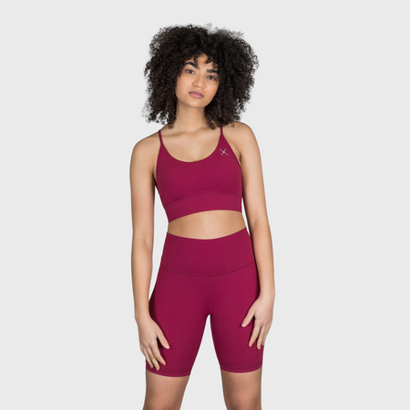 TWL - WOMEN'S HIGH WAISTED EXTRA LONG BALANCE SHORTS - PLUM