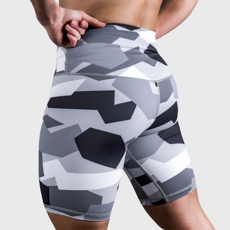 TWL - WOMEN'S HIGH WAISTED EXTRA LONG BALANCE SHORTS - SNOW CAMO