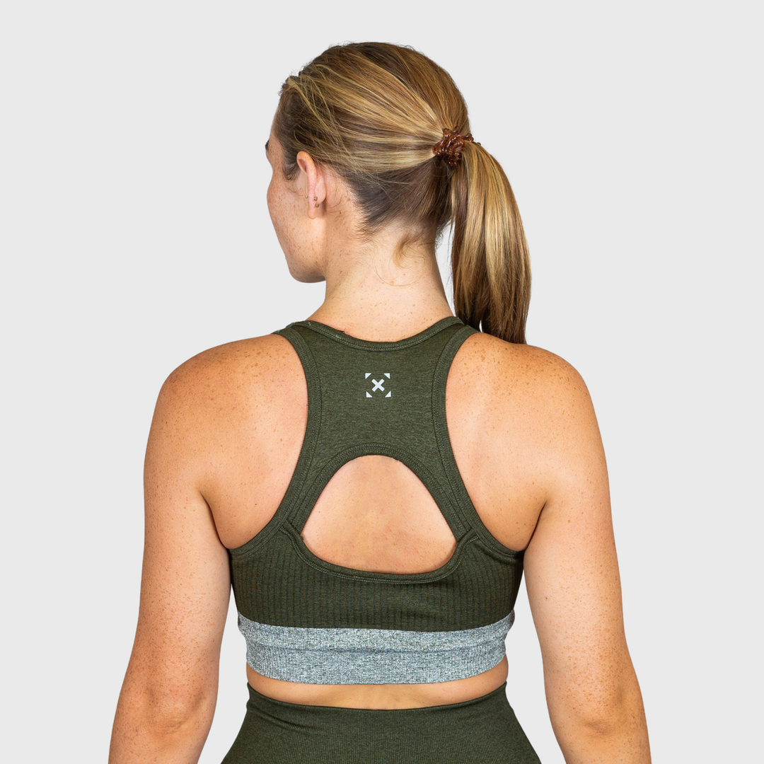 TWL - Women's Endure Seamless Bra - Dark Olive Marl/Stone Marl