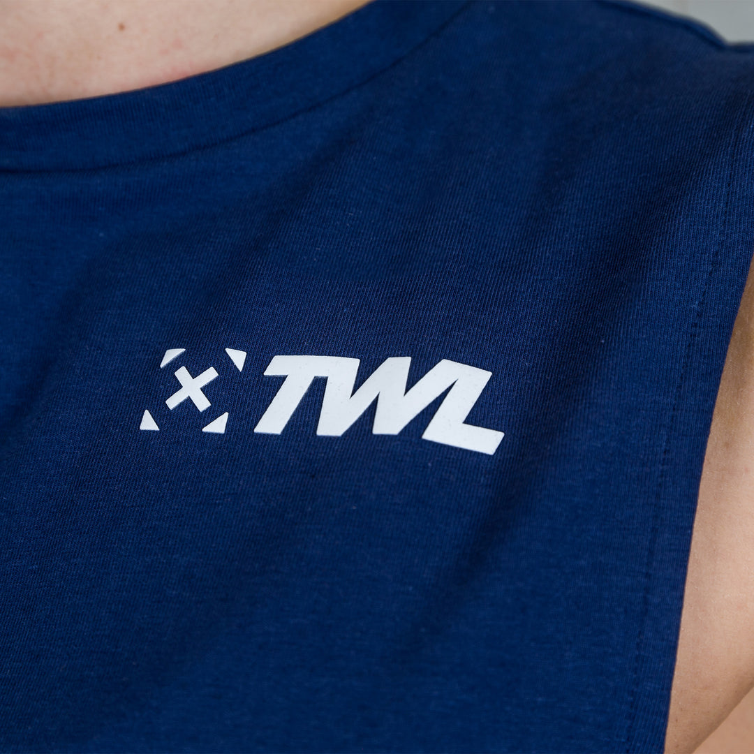 TWL - LADIES EVERYDAY MUSCLE TANK SL - INDIGO/WHITE
