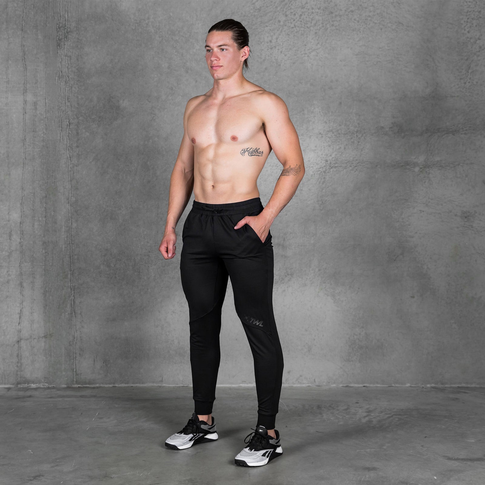 Mens Compression Pants Ribbed Sweatpants Casual Long Pants Workout Slim Fit