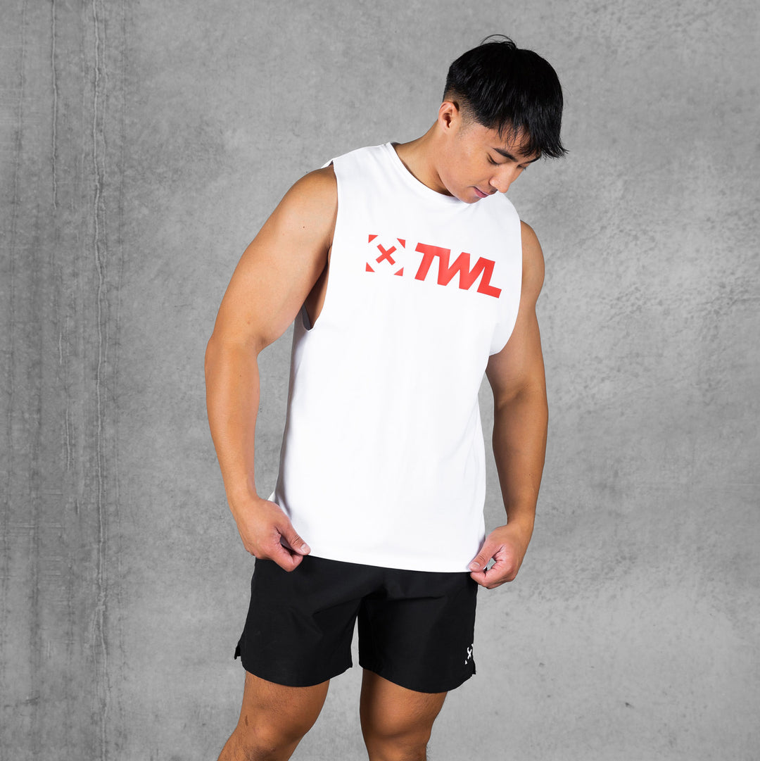 TWL - MEN'S EVERYDAY MUSCLE TANK 2.0 - WHITE/ARTISAN RED