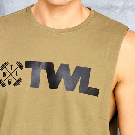 Men's Apparel - TWL - Men's Classics Gunship Muscle Tank - Khaki/Black (XS Only)