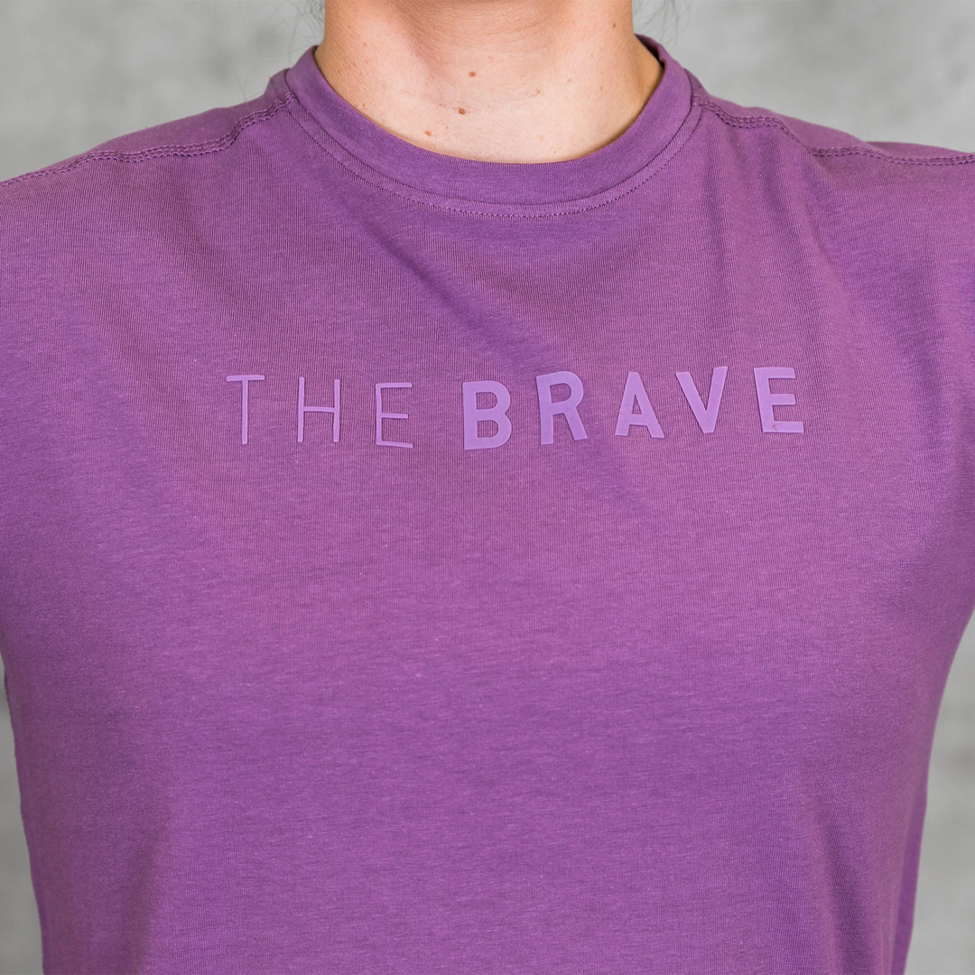 THE BRAVE - SIGNATURE CROPPED T-SHIRT - FIG