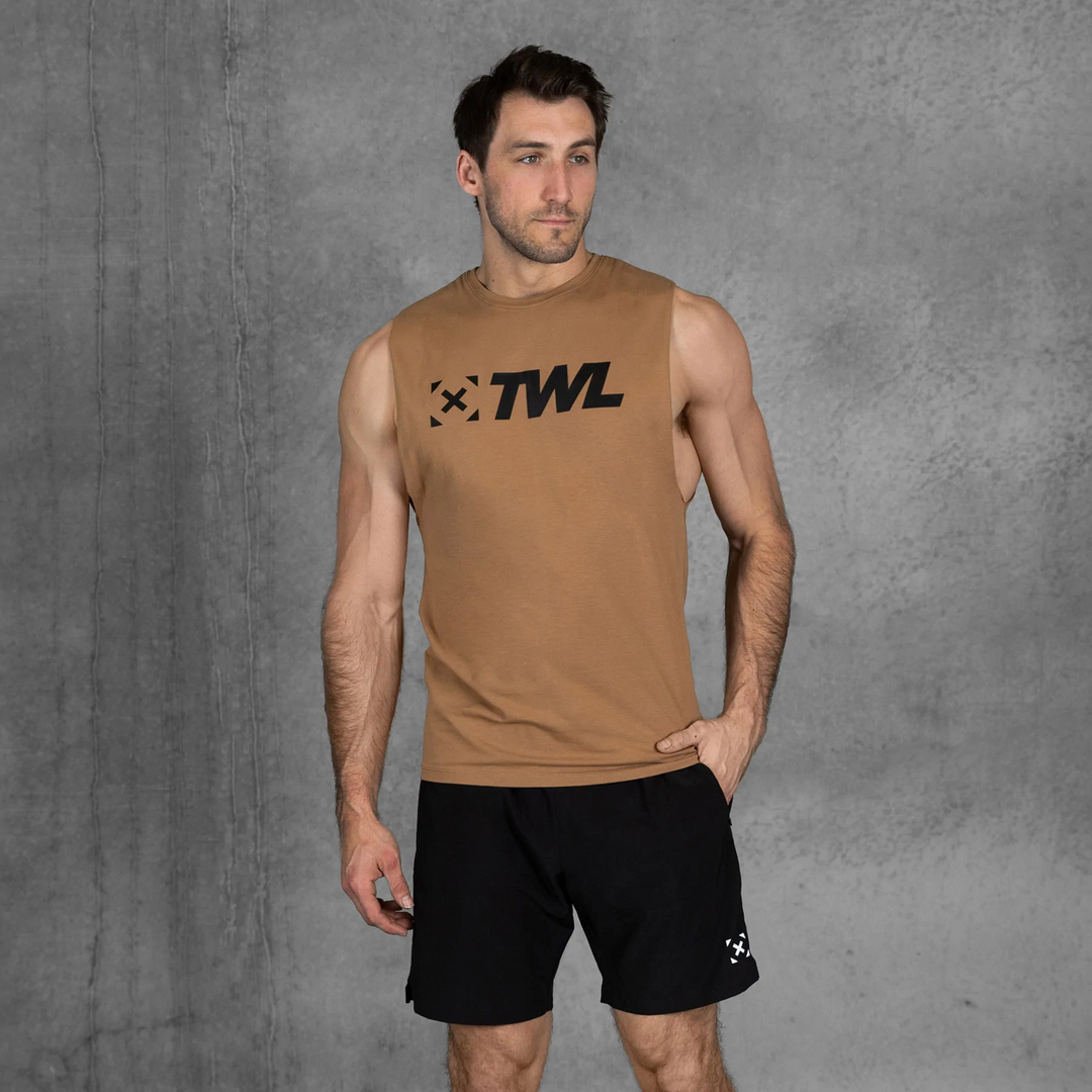 TWL - MEN'S EVERYDAY MUSCLE TANK 2.0 - TAN/BLACK