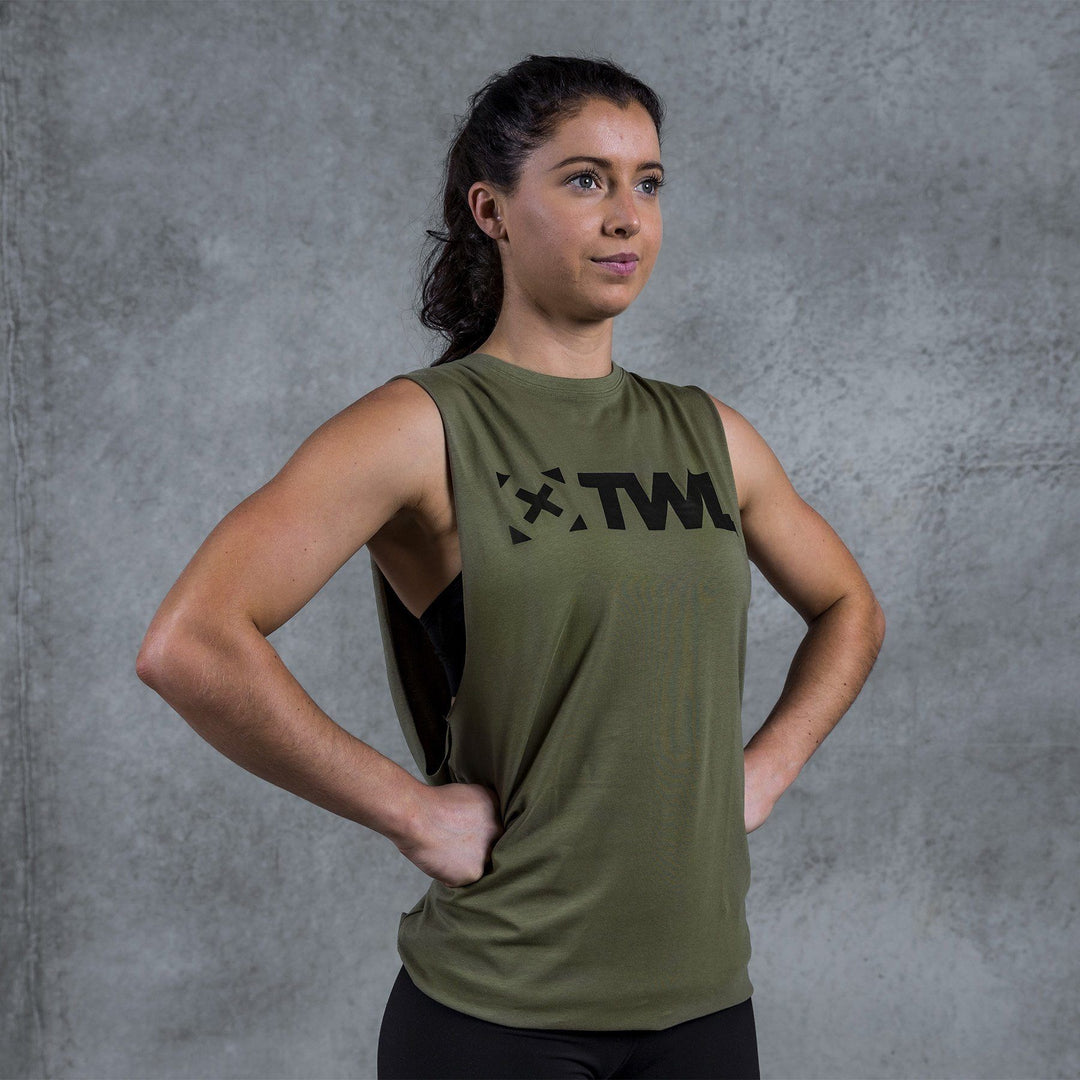 Women's Apparel - TWL - Unisex Everyday Muscle Tank 2.0 - KHAKI/BLACK